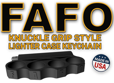 FAFO Knuckle Grip Style Lighter Case Keychain  Made From Durable ABS MADE IN USA