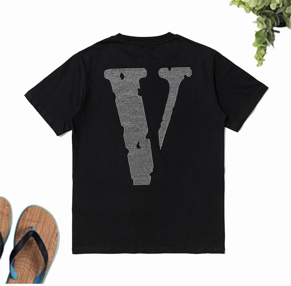 VLONE Friends Graphic Logo Black Cotton Short Sleeve Men's T-Shirt