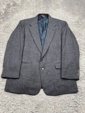 Corbin Blazer Men 46R Charcoal Gray Wool Tweed Sports Coat Jacket Vtg USA Union