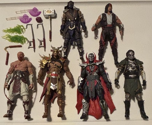 McFarlane Mortal Kombat Lot - Liu Kang Spawn Baraka Shao Kahn 7” Loose Figures