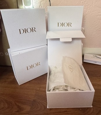 Dior White Cardboard Rectangular Gift Box Solid Pattern with Lid