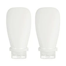 2 Pcs 3 oz Silicone Squeeze Bottle, Refillable Travel Bottles, White