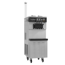 Commercial Soft Serve Ice Cream Machine 3 Flavor 2450W 2x7L Auto Clean Snack Bar