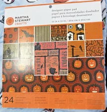 Martha Stewart Paper Pad Halloween 24 Double-Sided 12x12 Classic Halloween New