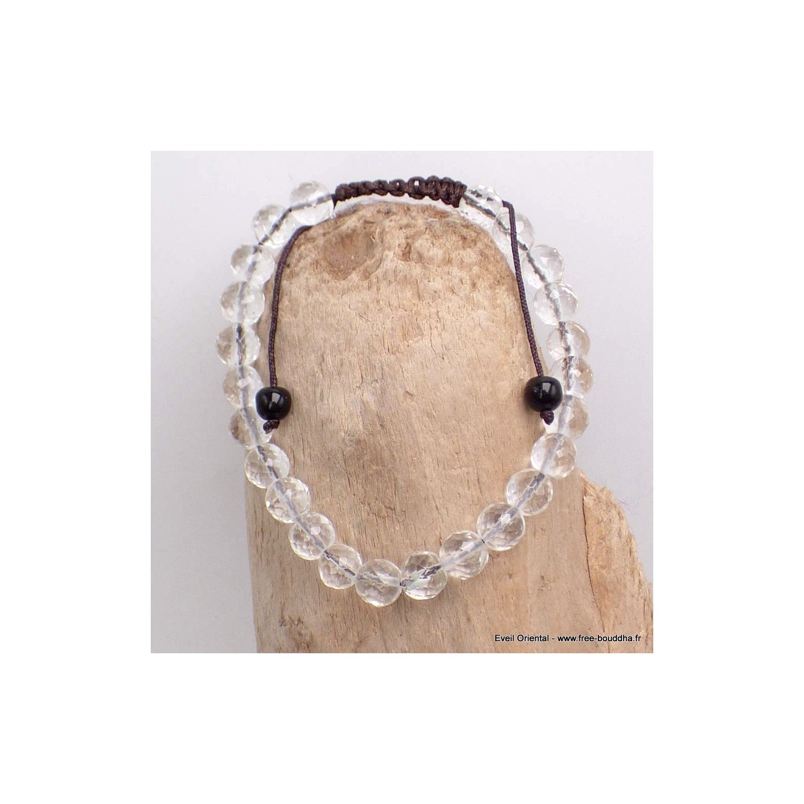 Bracelet tibétain mala en Cristal de Roche BM20 pour méditation et yoga
