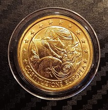 2 Euro Hard Gold Plated 18c Italy 2005 Uncirculated