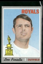 1970 Topps #321 Lou Piniella All-Star Rookie Card RC Royals EX-NM Range. rookie card picture