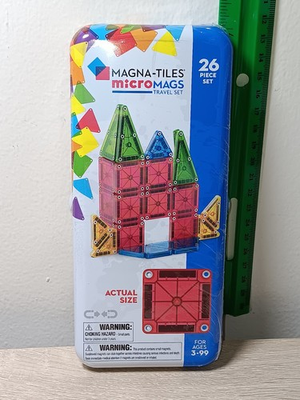 #ad *FREE SHIP* MAGNA TILES MICROMAGS 26PC Travel Set Magnetic Building Block Toy $21.25