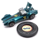 Hot Wheels Redline Strip Teaser 1970/1971 Aqua/Black/Yellow - Hong Kong W/Button