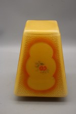 Alter Glasschirm Vintage Blumen Dekor Lampenschirm Glas gelb-orange L70