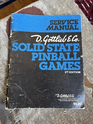 Gottlieb Solid State Pinball Games Service Manual Schematics 2nd Edit Original