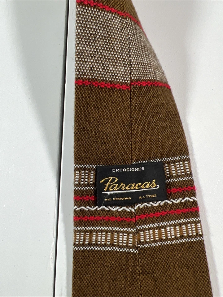 Paracas Alpaca Wool Neck Tie Peru Brown - Image 4 of 4