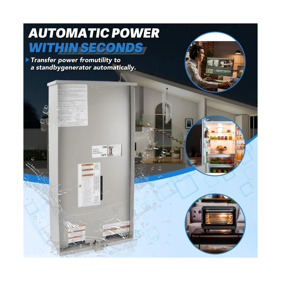 200 Amp Single Phase Generator Automatic Transfer Switch Compatible with Gene... - Image 4 of 4