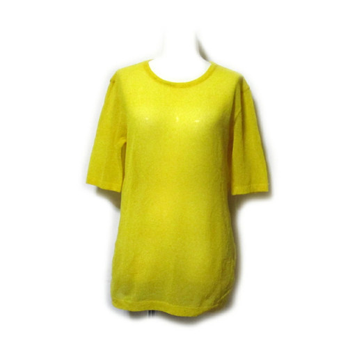 Issey Miyake, Abito Issey Miyake Permanente Vintage Giallo Nylon Anni 80 Lame Elasticizzato Cyber