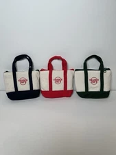 100% Authentic New TRADER JOE'S Mini Micro Canvas  Tote w/ Bag Lot Set Of 3 RGB