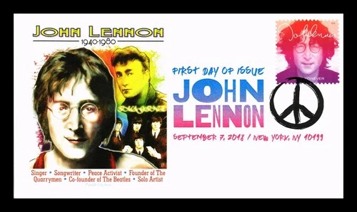 US COVER JOHN LENNON MUSIC ICONS FIRST DAY ISSUE PANDA CACHET