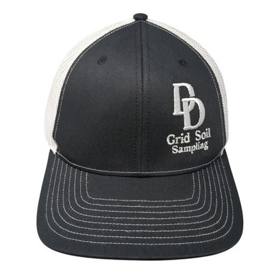 DD Grid Soil Sampling Snapback Trucker Hat Black One Size Mesh Back