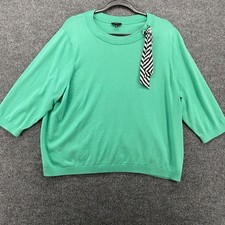 Talbots Petites Sweater 3Xp Green Pullover Short Sleeve Office Preppy Classic
