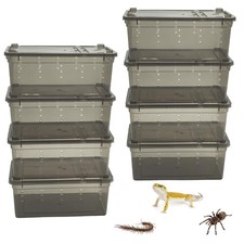 8 PCS Reptile Feeding Box Portable Snake Breeding Box Lizard Cage Hatching Co...