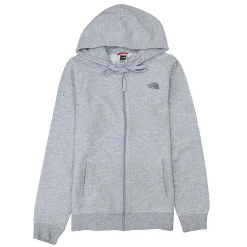 The North Face Womens Grey Small Full Zip Hoodie Cotton Blend