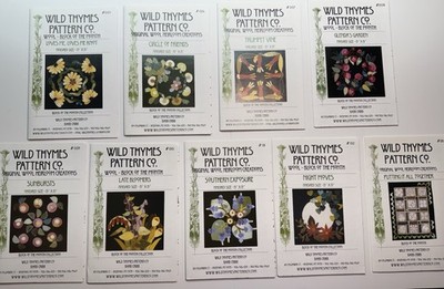 Wild Thymes Wool Appliqué Pattern 15'' Block of the Month Lot of 9 OOP NOS