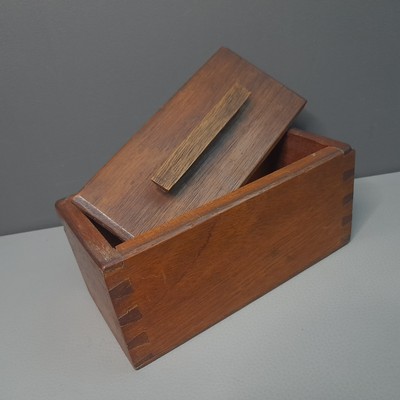 Vintage Holz Aufbewahrungsbox 9 cm x 18 cm x 9 cm Holzschmuck Handarbeit 