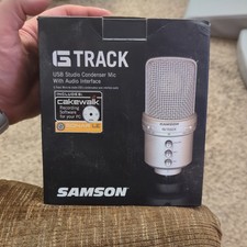 Samson G-Track Silver USB Studio Condenser Mic W/ Audio Interface  Heavy Stand