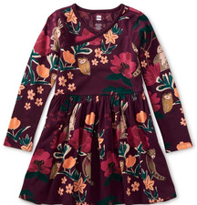 TEA COLLECTION Wrap Knit Dress L/S - Maroon - NWT Girls 16