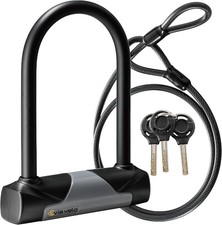 Bike U-Lock with Cable "Via Velo" Heavy Duty Anti-theft Lock