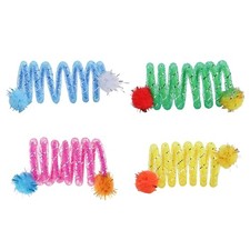 2Pcs Nontoxic Colorful Coils Spring Toy for Cats Enhances Interaction Play Toy