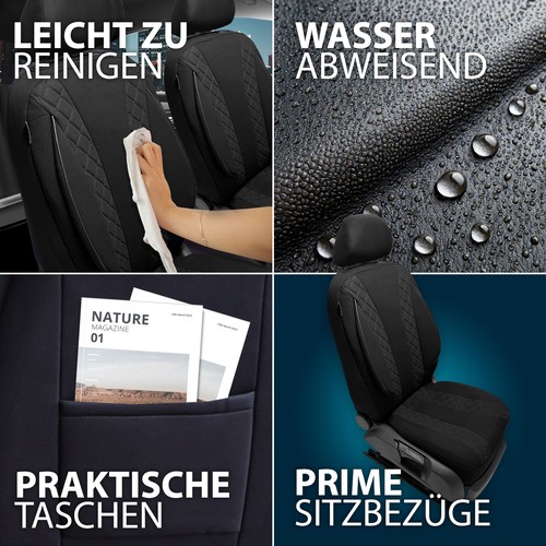 2x Sitzbezüge passend für Mercedes Citan W415 ab 2012-2021 (Schwarz) - Bild 10 von 12