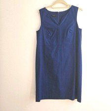 Talbots Blue Sleevless Lined Cotton Shift Dress 8P