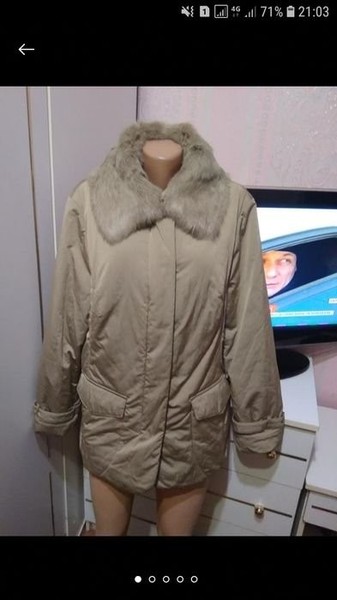 Women Betty Barclay Jacket with Rabbit Fur XL -