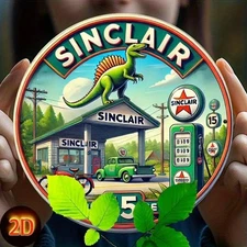 1pc "Sinclair Gas Station" themed iron wall hanging, Tin Metal Signs 8x8 inches