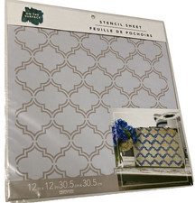 Lattice Trellis Quatrefoil STENCIL Wall Floor Furniture Background Art 12"x12"