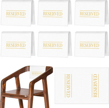 6 Pcs Reserved Seating Signs for Chairs Church Pew Reserved Chair Signs Placehol