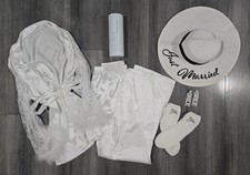 Bridal Bundle With Pajamas, Socks, Sun Hat, Tumbler  Earrings