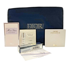 DIOR 5 Piece Gift Set 3D Primer, Serums Miss Dior EDP with Black Makeup Bag
