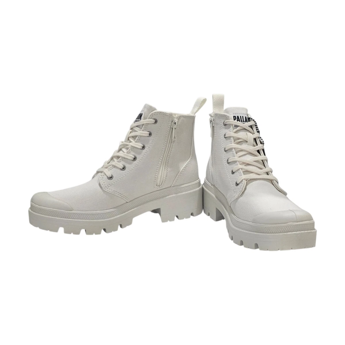 Unisex Palladium Eco-Friendly Waterproof 
? %Vegan White Combat Boots Men 6 Palladium Pampa Hi Organic II Star White Mens Desert Combat  main image 2