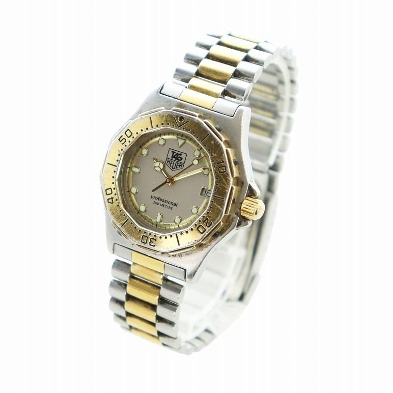 TAG Heuer 3000 シルバー/ゴールド 時計 👍 Vintage TAG HEUER 3000 Series 934.213 MIDSIZE S&G Steel & Gold