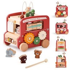 Wooden Activity Cubes for Toddlers Montessori Toys for Boys Girls Educational...