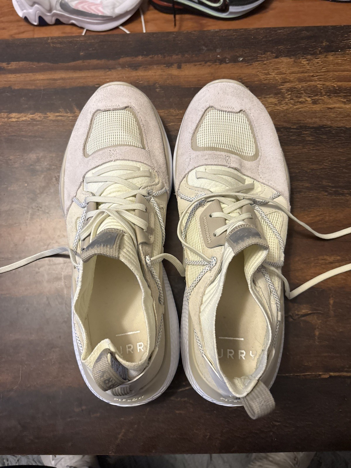 Size 13  Under Armour Curry Flow Cozy sneakers Lemon Ice Metallic Silver no box thumbnail 2