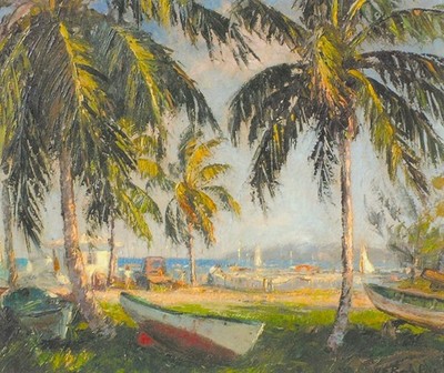Coconut Grove Miami 1952 Kunstdruck Poster Wanddeko visuelle Ausstellung stilvoll H