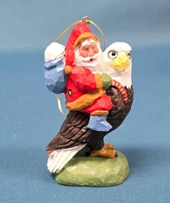House of Hatten Santa Riding an Eagle Christmas Ornament 1998 Susan M Smith