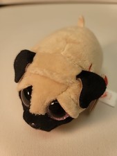 Ty Teeny Tys 4" CANDY the Pug Dog Stackable NEW MWMTs Pink Eyes