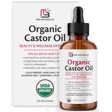 100% Pure Organic Castor Oil for Hair Growth, Face and Body Care | Hexane-Free,