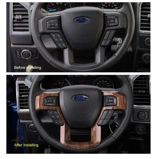 Wood Grain Car Steering Wheel Cover for 20152020 Ford F150 F250 F350