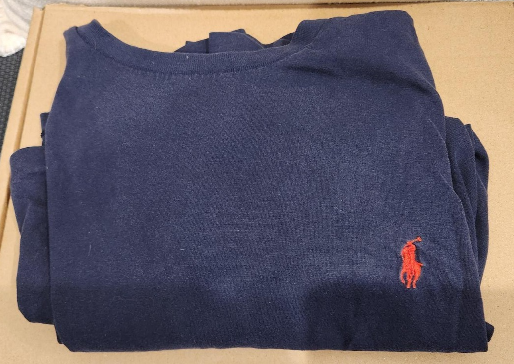 Polo Ralph Lauren! T shirt basic blu ~ manica corta ~ logo pony rosso ~ 2XL ~ XXL