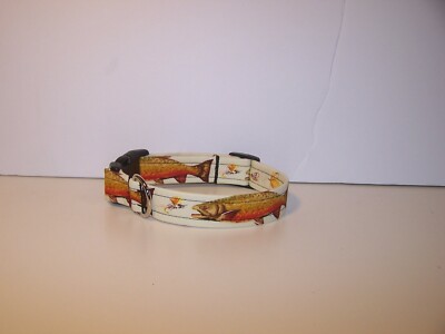 Wet Nose Designs Great Outdoors Golden Trout Dog Collar Fishing