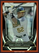 2013 BOWMAN PLATINUM YOENIS CESPEDES CUTTING EDGE STARS DIE CUT #CES-YC A'S 